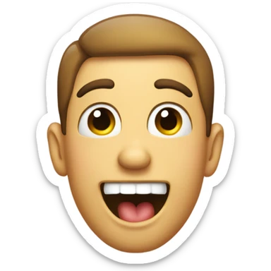 person sticking their tongue out and shaking their head back and forth sticker