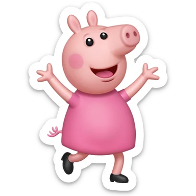 Peppa pig doing the griddy sticker