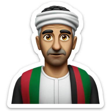 Palestinian in national guise photorealistic serious sticker