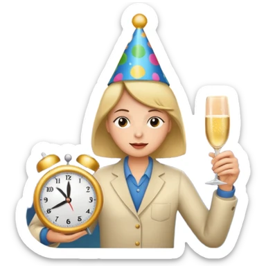 party, alarm clock, sunset MORE SUNSET. SLEEPY  sticker