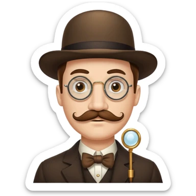 señor con bigote, y monoculo sticker