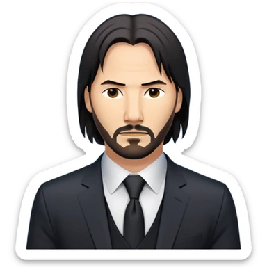 Masculinity John wick emoji size 100x100 pixel sticker