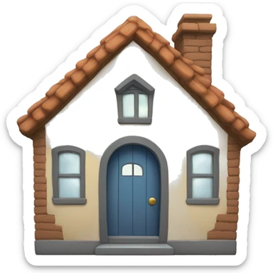 An emoji of a house with a door slightly open, symbolizing a visit or a guest arriving sticker