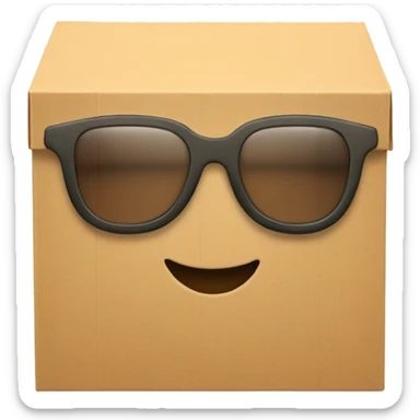 box with glasses on a big heart  sticker