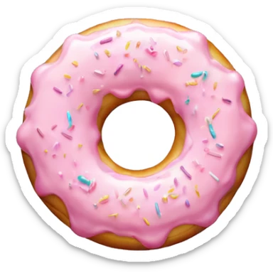 Pastel Pink Donut "A pastel pink donut with glowing frosting, shimmering sprinkles, and a magical light aur- urrounding it." sticker