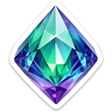 Shiny epic green blue and purple crystal  sticker