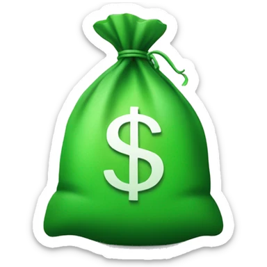 Money bag with green dollar sign sticker