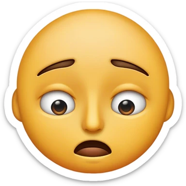 Only face emoji:
-needs one wide eye
-needs one somewhat closed eye
-straight lined mouth sticker