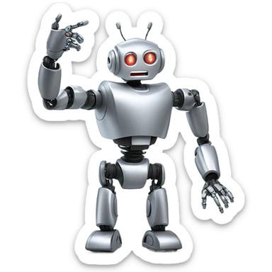 robot rage quit sticker