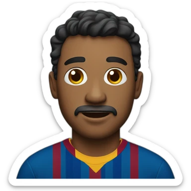 A man wearing a Barcelona shirt sticker