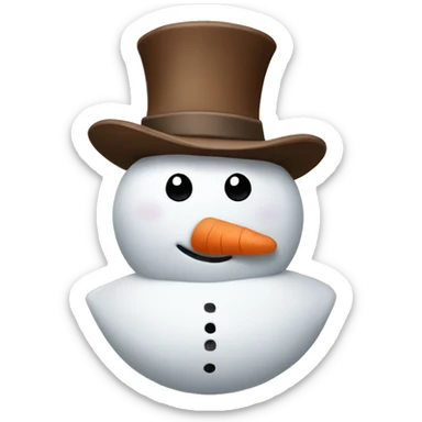 snowman with a brown hat sticker