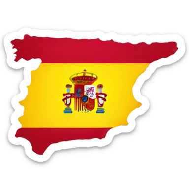 spanish flag map sticker