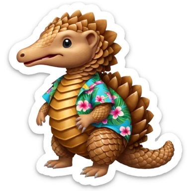 Pangolin wearing Hawaiian shirt  sticker