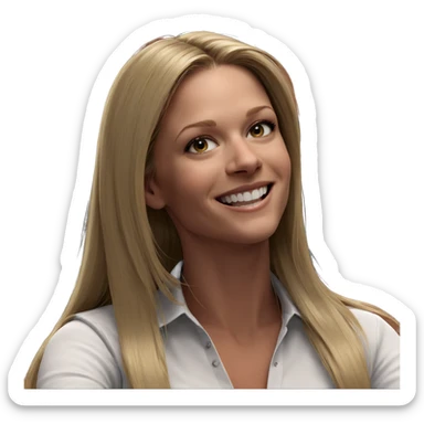 smiling blonde with long hair sticker