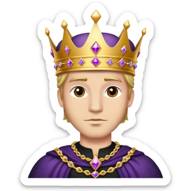 King, golden crown, black clothes, purple diamonds  sticker