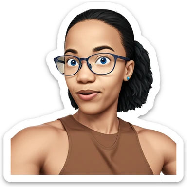 blue eyed boy with glasses sticker