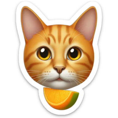 cat orange like a mango sticker