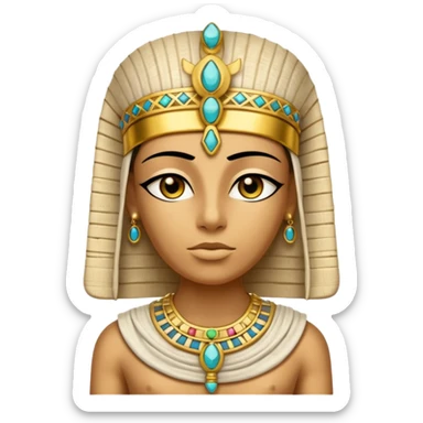Mummy Pharaoh: Bandaged body with golden headdress and jeweled amulet.
 sticker