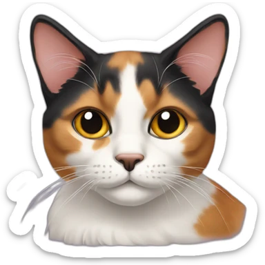 Two calico cat sticker