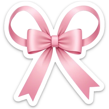 Super ultra-thin and stretched ribbon bow, as narrow as possible, single loop, no extra loops, no fluffy or rounded shapes, only one long and sleek ribbon, delicate, minimalist, NO DOUBLE LOOPS, NO THICKNESS, ONLY A SINGLE SLIM LINE pink sticker