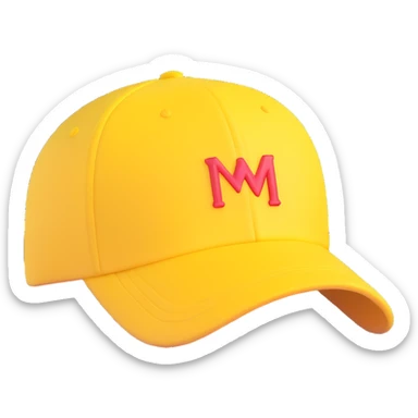yellow baseball cap sticker