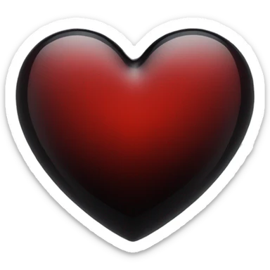 red black glass heart sticker