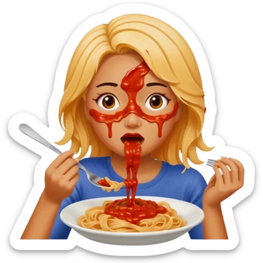 the woman who eats pasta sticker