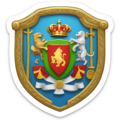 A coat of arms with an $ in the middle sticker