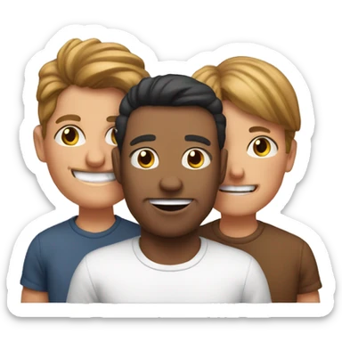 parents, 3 boys, one frenc bulldo sticker