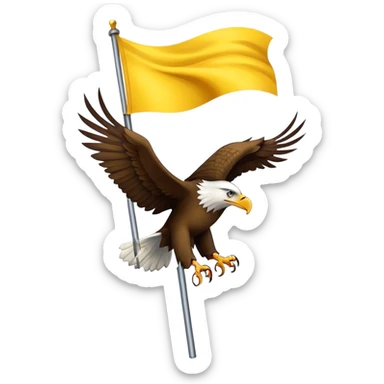 Yellow flag with an eagle sticker