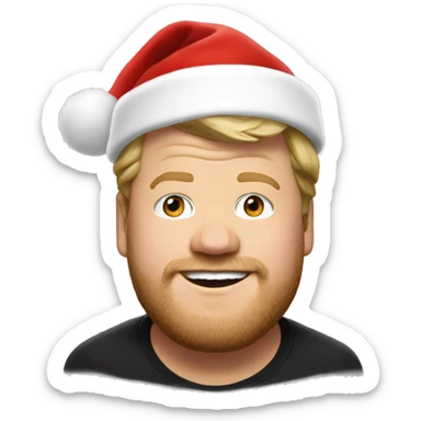 james corden with santa hat sticker