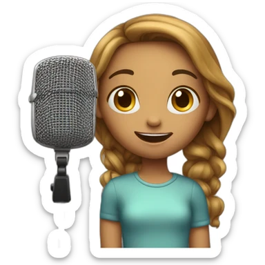 girl sing song in microphone sticker