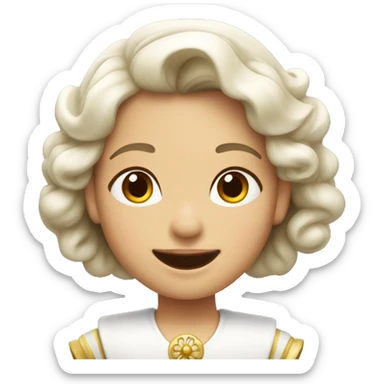 Niña de tez blanca con un corona sonriendo  sticker