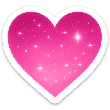 Modify the heart with a night sky gradient to pink night theme with a pink gradient, more stars, and a soft glow. Remove the background entirely  sticker