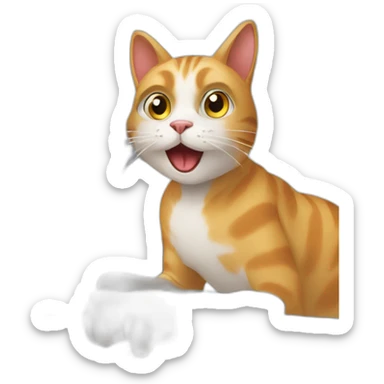 cat on treadmill sticker