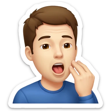 man Yawning  no hand sticker