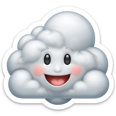 Cloud with smiley face and smoke aura sticker