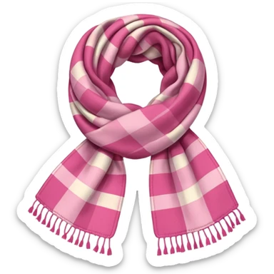 Scarf: pink plaid pattern sticker