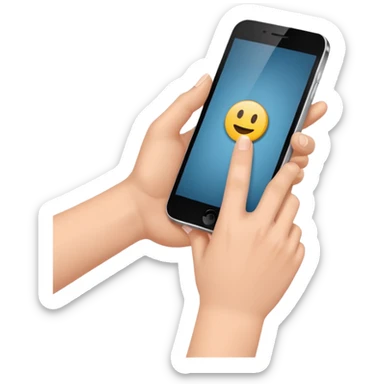 hands holding a cell phone in horizontal sticker