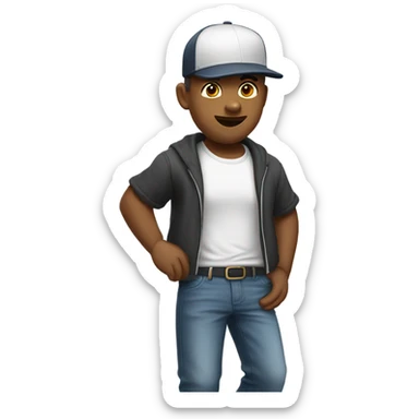 cool guy in baseball cap sticker