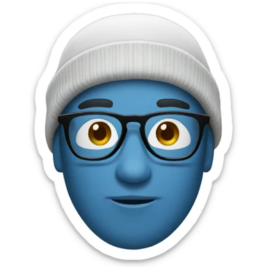 Person wearing a beanie, hat, and glasses sticker