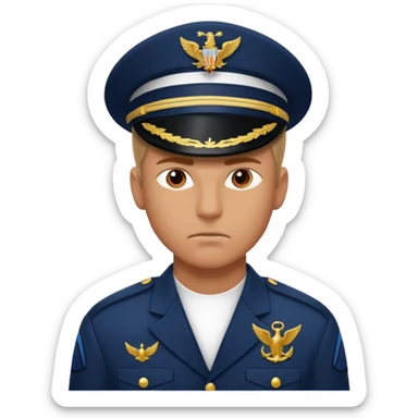 A muscular, serious navy fighter sticker