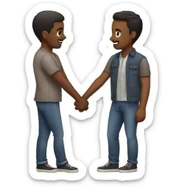 Gay male couple holding hands  sticker