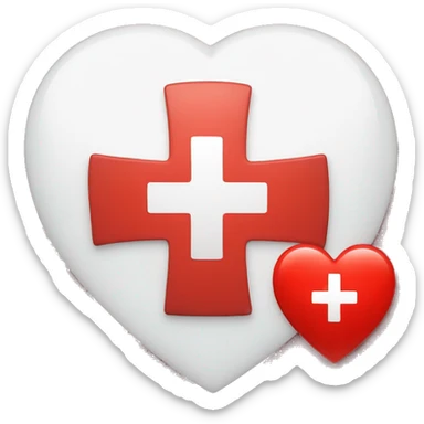 Red Cross in the heart  sticker