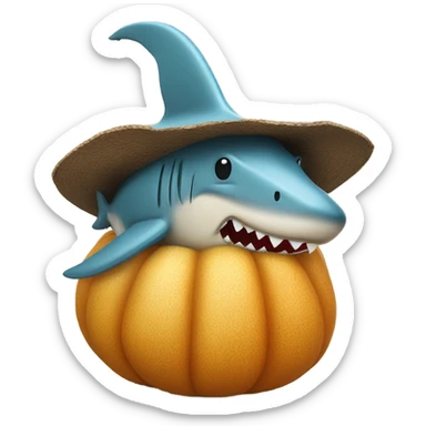 Gourd wearing a shark hat  sticker