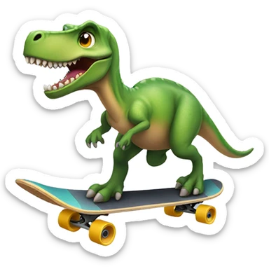 dinosaur riding a skateboard  sticker