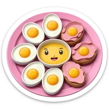 Toki Doki kawaii SPAM and eggs plate sculpture art sticker