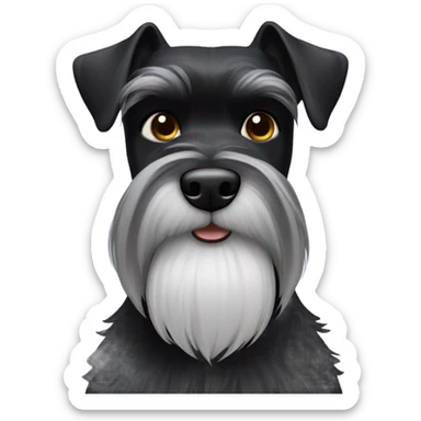 Black schnauzer white beard sticker