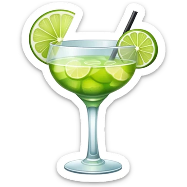 Cocktail with lime sticker