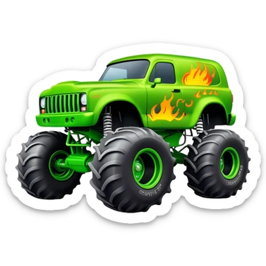 Grave Digger - Monster Jam (Model Year: 2022) (Iconic colour: Green with flames) sticker